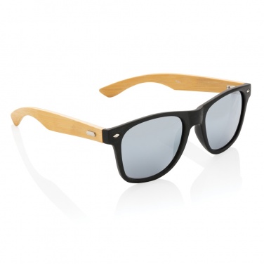 Logo trade promotional giveaways image of: Bamboo and RCS recycled plastic sunglasses