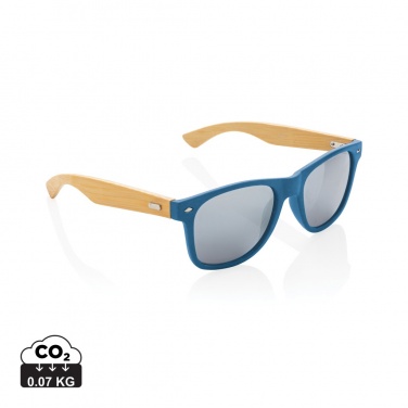 Logo trade promotional gifts picture of: Bamboo and RCS recycled plastic sunglasses