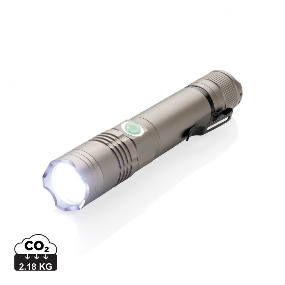 Logo trade promotional gifts image of: Rechargeable 3W flashlight