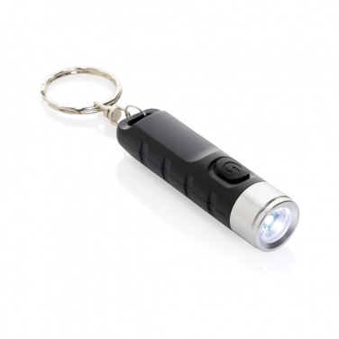 Logotrade promotional item picture of: Globix RCS recycled plastic USB re-chargeable keychain torch