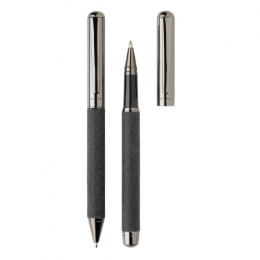 Logo trade promotional giveaway photo of: Recycled leather pen set