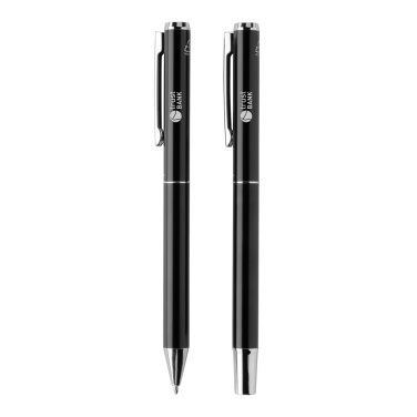 Logo trade business gifts image of: Swiss Peak Cedar RCS certified recycled aluminum pen set
