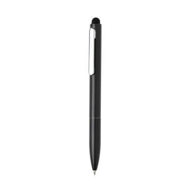 Logo trade promotional products image of: Kymi RCS certified recycled aluminium pen with stylus