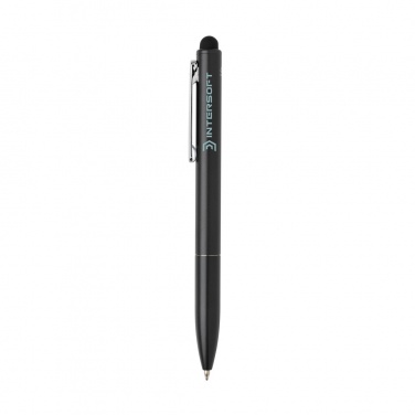Logo trade promotional products image of: Kymi RCS certified recycled aluminium pen with stylus