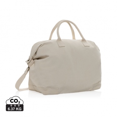 Logo trade promotional giveaways image of: Kezar AWARE™ 500 gsm recycled canvas deluxe weekend bag
