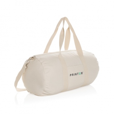 Logo trade corporate gifts image of: Impact Aware™ 285gsm rcanvas duffel bag undyed
