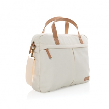 Logo trade business gifts image of: Impact AWARE™ 16 oz. recycled canvas laptop bag