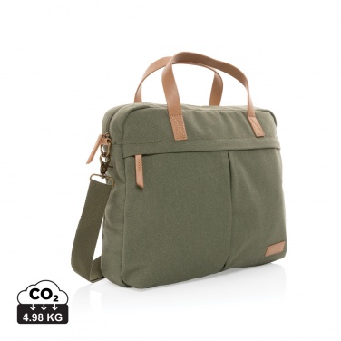 Logo trade business gift photo of: Impact AWARE™ 16 oz. recycled canvas laptop bag