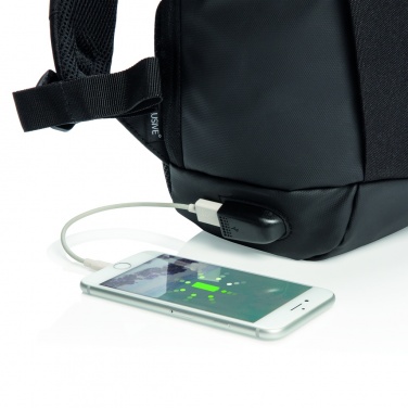 Logo trade promotional products image of: Madrid anti-theft RFID USB laptop backpack PVC free