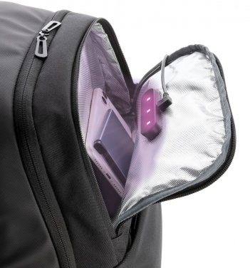 Logotrade promotional gift picture of: Swiss Peak laptop backpack with UV-C steriliser pocket