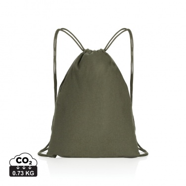 Logotrade promotional item picture of: Impact AWARE™ recycled cotton drawstring backpack 145g
