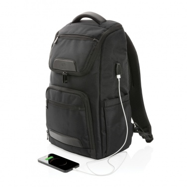 Logo trade promotional merchandise image of: Swiss Peak AWARE™ RPET Voyager 15.6" laptop backpack