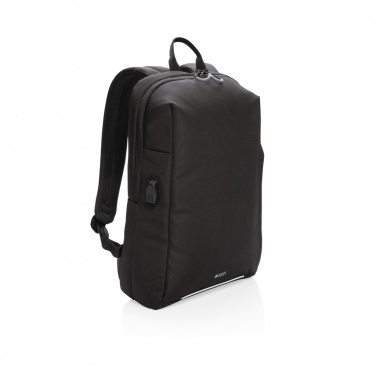 Logo trade promotional gifts image of: Swiss Peak AWARE™ RFID and USB A laptop backpack