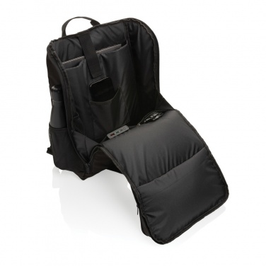 Logo trade advertising product photo of: Pedro AWARE™ RPET deluxe backpack with 5W solar panel