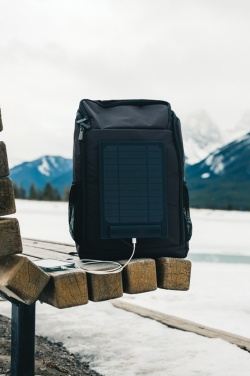 Logo trade promotional giveaways picture of: Pedro AWARE™ RPET deluxe backpack with 5W solar panel