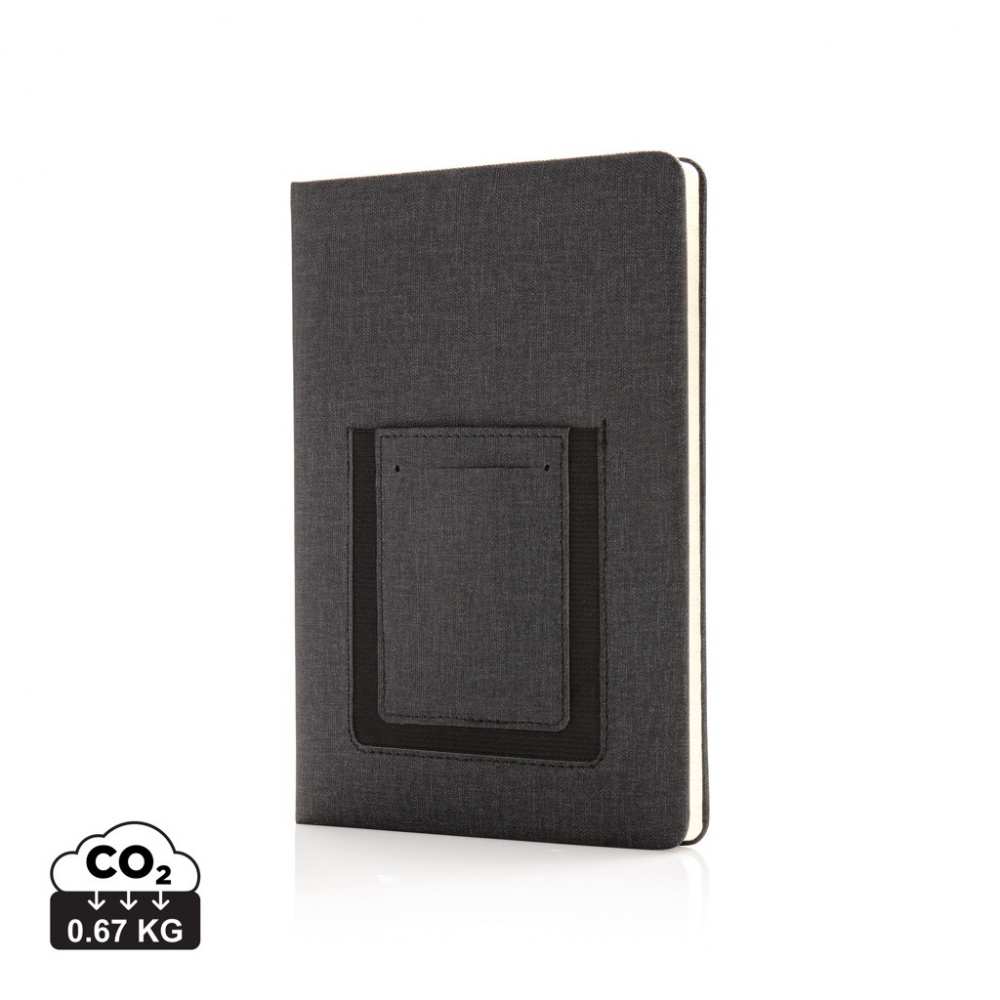 Logo trade corporate gift photo of: Deluxe A5 Notebook with phone pocket