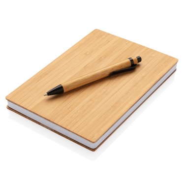 Logotrade corporate gift image of: A5 Bamboo notebook & pen set