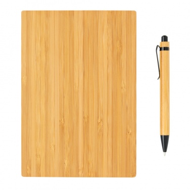Logotrade promotional item image of: A5 Bamboo notebook & pen set