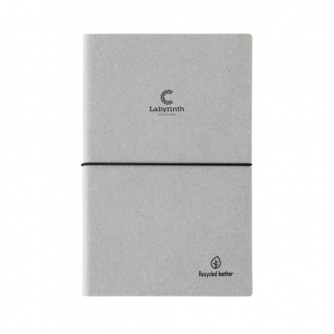 Logo trade promotional gifts image of: A5 recycled leather notebook