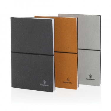 Logo trade promotional items image of: A5 recycled leather notebook