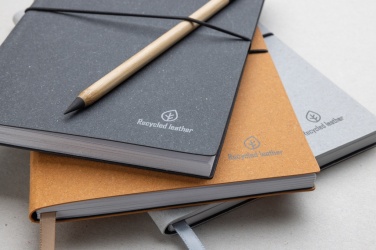 Logo trade promotional items image of: A5 recycled leather notebook