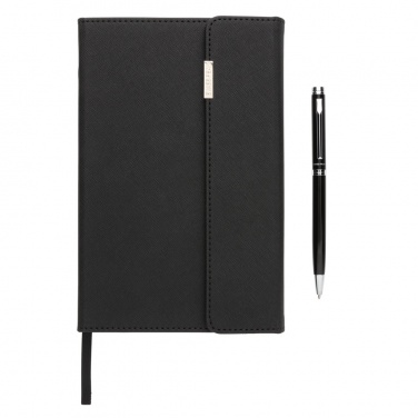 Logotrade promotional product image of: Swiss Peak deluxe A5 notebook and pen set