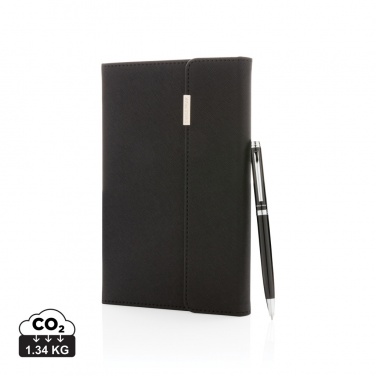 Logo trade promotional gifts picture of: Swiss Peak deluxe A5 notebook and pen set