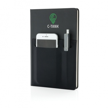 Logo trade promotional gifts image of: A5 Deluxe notebook with smart pockets