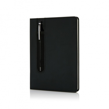 Logo trade promotional giveaway photo of: Standard hardcover PU A5 notebook with stylus pen
