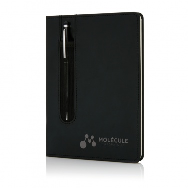 Logo trade business gift photo of: Standard hardcover PU A5 notebook with stylus pen