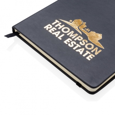 Logo trade promotional products image of: Deluxe hardcover PU A5 notebook