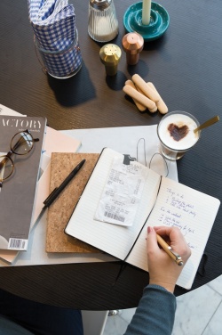 Logotrade promotional giveaway picture of: A5 notebook with bamboo pen including stylus