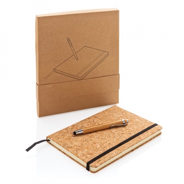Logotrade promotional giveaways photo of: A5 notebook with bamboo pen including stylus