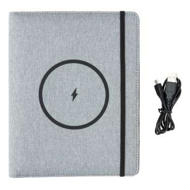 Logo trade promotional merchandise photo of: Air 5W wireless charging notebook with 5000mAh powerbank