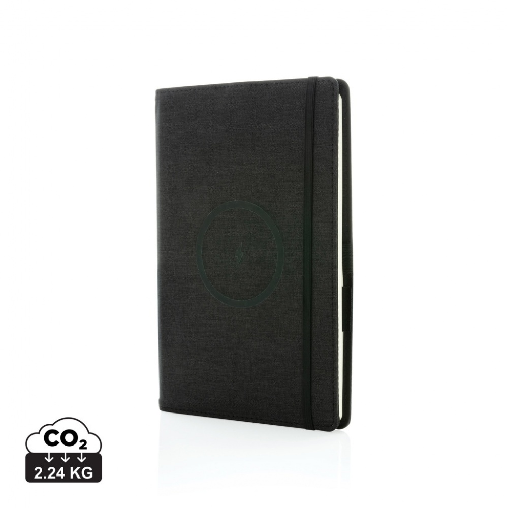 Logo trade promotional gifts image of: Air 5W wireless charging refillable journal cover A5