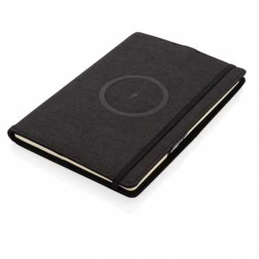 Logo trade promotional giveaways image of: Air 5W wireless charging refillable journal cover A5