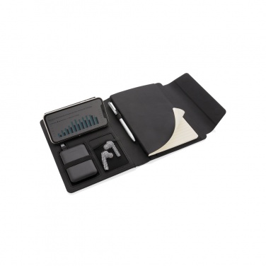 Logo trade promotional merchandise photo of: Fiko wireless charging A5 portfolio with powerbank