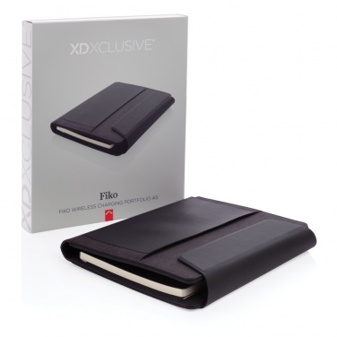 Logotrade promotional product picture of: Fiko wireless charging A5 portfolio with powerbank