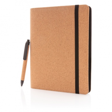 Logo trade promotional products picture of: Deluxe cork portfolio A5 with pen