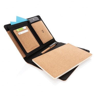 Logo trade promotional giveaway photo of: Deluxe cork portfolio A5 with pen