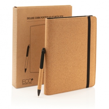 Logotrade corporate gift image of: Deluxe cork portfolio A5 with pen