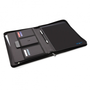 Logo trade promotional merchandise image of: Impact AWARE™ RPET A4 portfolio with zipper