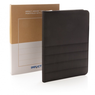Logo trade promotional gifts image of: Impact AWARE™ RPET A4 portfolio with zipper