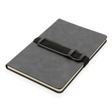 Logotrade promotional items photo of: Deluxe hardcover PU notebook A5 with phone and pen holder