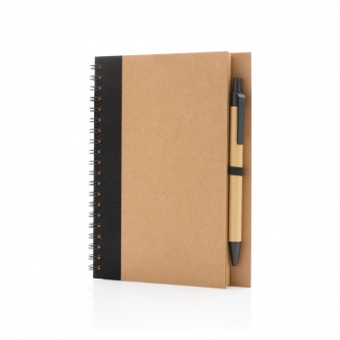 Logotrade promotional product image of: Kraft spiral notebook with pen