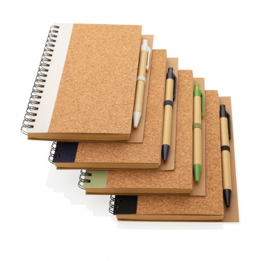 Logo trade promotional product photo of: Cork spiral notebook with pen