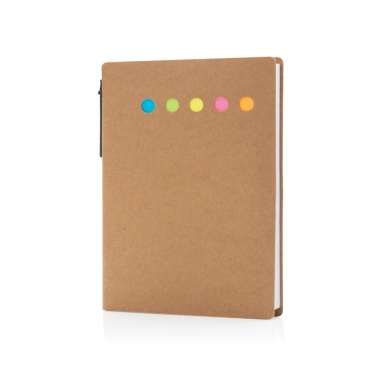Logo trade promotional gifts image of: Kraft sticky notes A6 booklet with pen