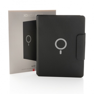 Logo trade business gifts image of: Artic Magnetic 10W wireless charging A4 portfolio