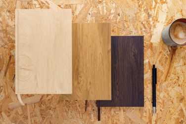 Logo trade promotional giveaway photo of: Kavana wood print A5 notebook