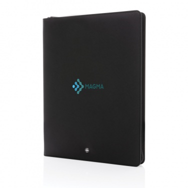 Logotrade promotional gift picture of: Swiss Peak Heritage RCS rPU A4 portfolio with zipper